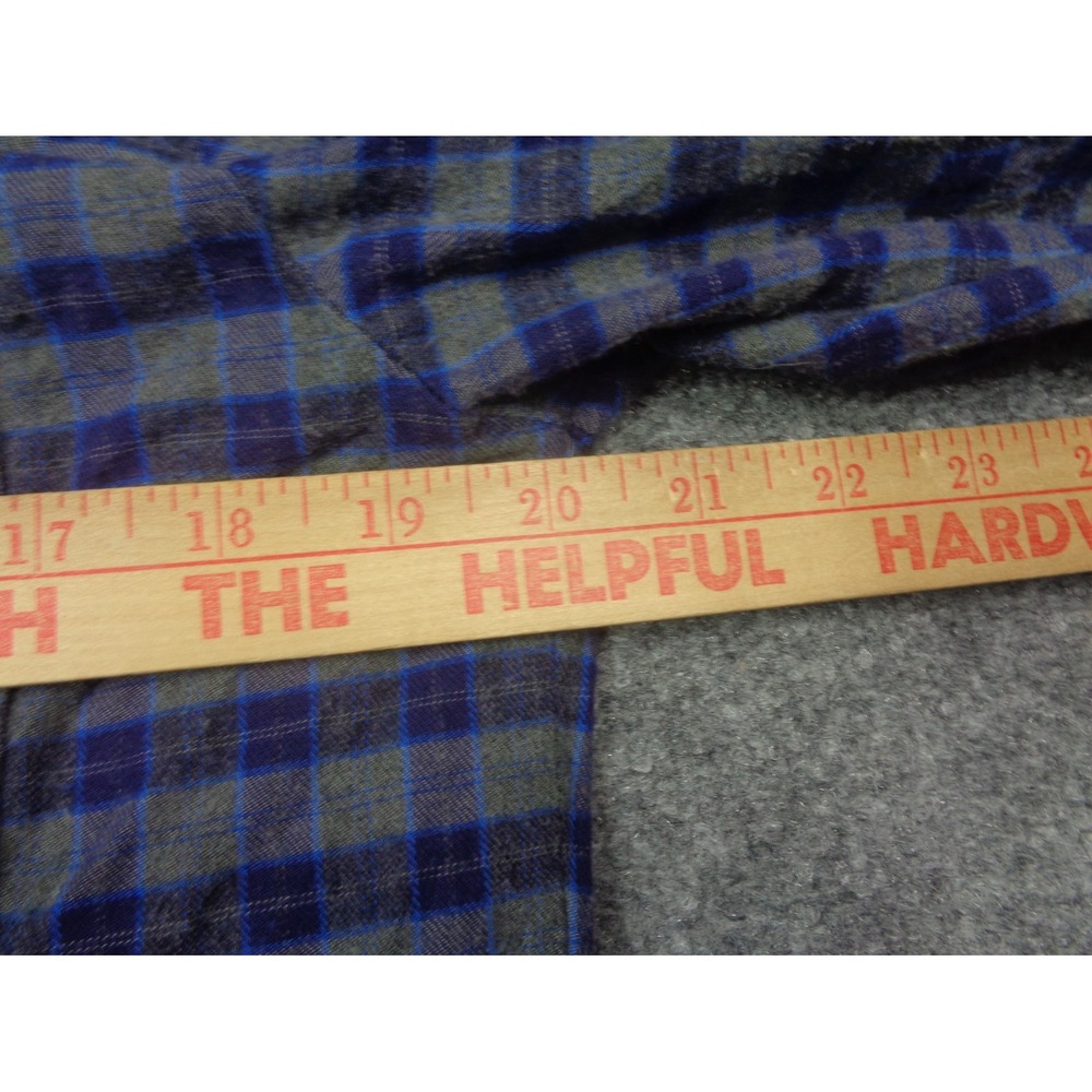 Blue Plaid Men's Casual Button Down Shirt - Picture 12 of 15